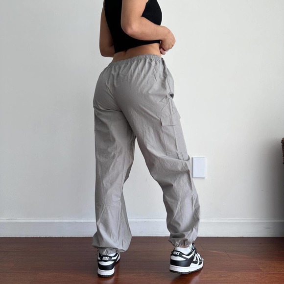 Primark Pants - Gray cargo baggy parachute pants